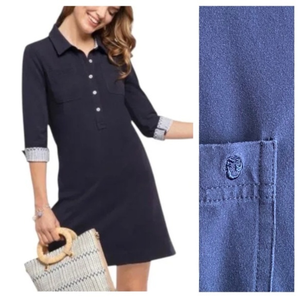 Spartina 449 Navy Blue Camilla Polo Shirt Dress XS - Picture 1 of 16